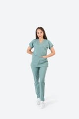 925 Küf Yeşil Likralı Viscon kumaş Takım