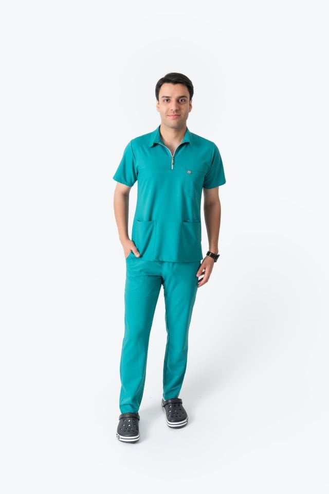 960 Benetton Yeşili Polo Yaka Fermuarlı Takım