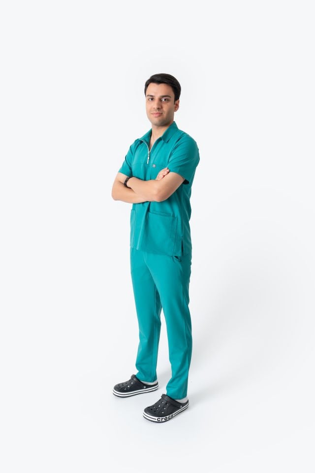 960 Benetton Yeşili Polo Yaka Fermuarlı Takım