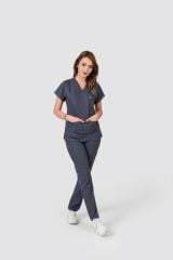 925 Koyu Gri Likralı Viscon Kumaş Takım