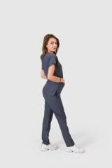 925 Koyu Gri Likralı Viscon Kumaş Takım