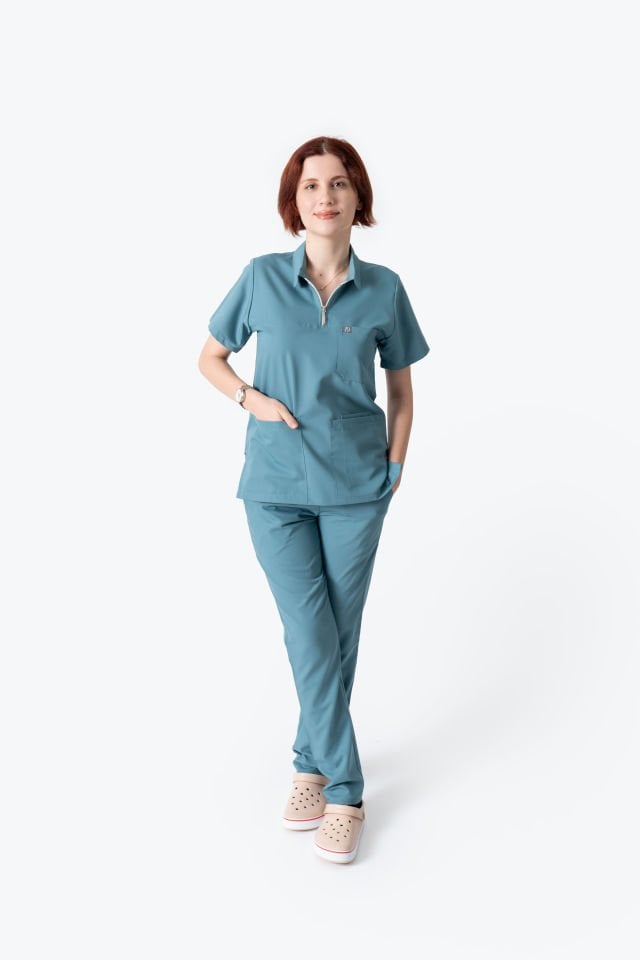 960 Antrasit Mavi Polo Yaka Fermuarlı Takım