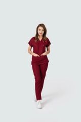 925 Bordo Likralı Viscon Kumaş Takım