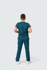 925 Petrol Yeşil Likralı Viscon Kumaş Takım