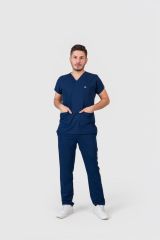 925 İndigo Likralı Viscon Kumaş Takım