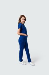 925 Saks Mavisi Likralı Viscon Takım