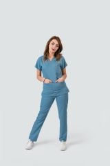 925 Açık Mavi KadınLikralı Viscon Kumaş Takım