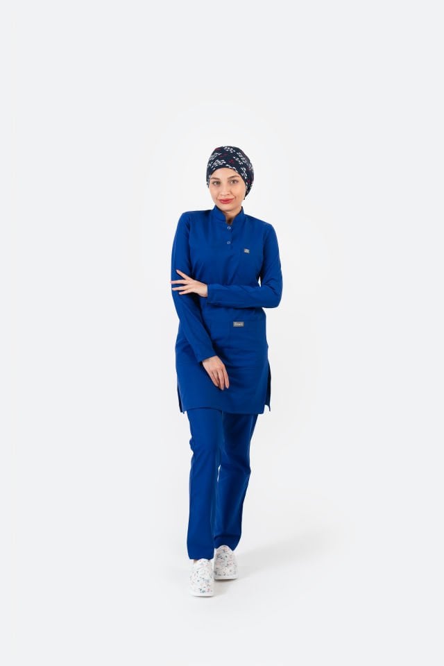 802 Saks Mavisi Tesettür Model Takım
