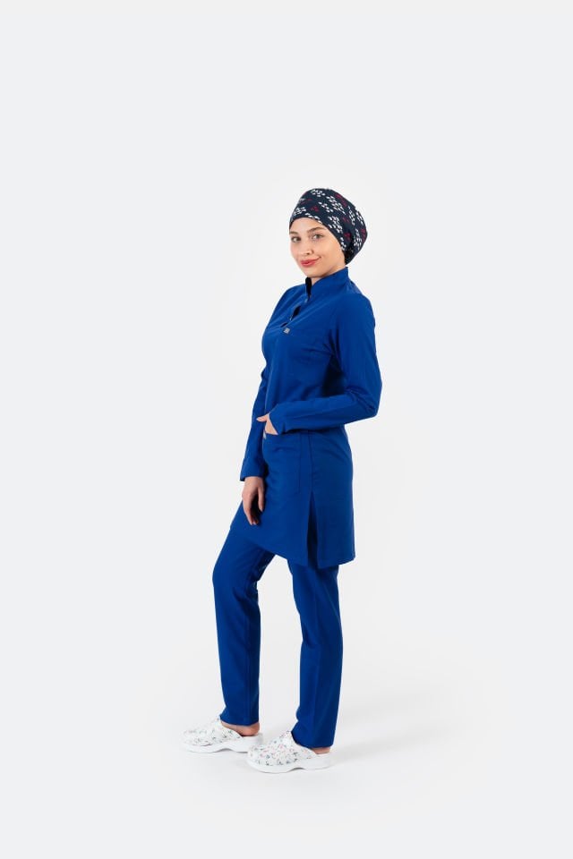 802 Saks Mavisi Tesettür Model Takım