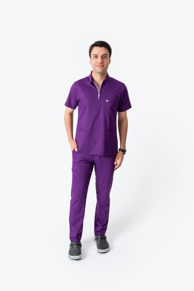 960  Mor Polo Yaka Fermuarlı Takım