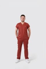 925 Kiremit Rengi Likralı Viscon Erkek Takım