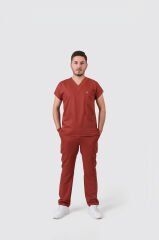 925 Kiremit Rengi Likralı Viscon Erkek Takım