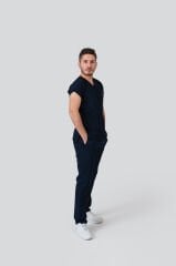 925 Lacivert Likralı Viscon Erkek Takım