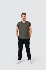 925 Haki Yeşil Likralı Viscon Erkek Tek Üst