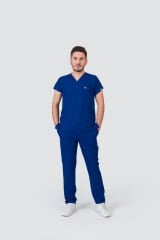 925 Saks  Mavisi Likralı Viscon Erkek Takım