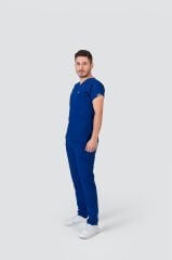 925 Saks  Mavisi Likralı Viscon Erkek Takım