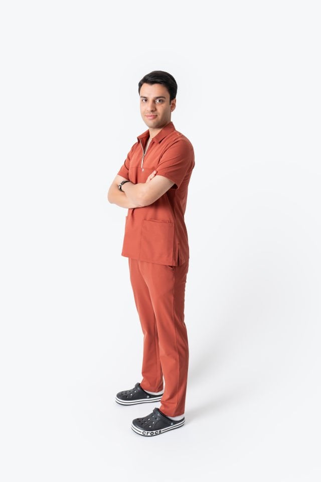 960 Kiremit Rengi Polo Yaka Fermuarlı Takım