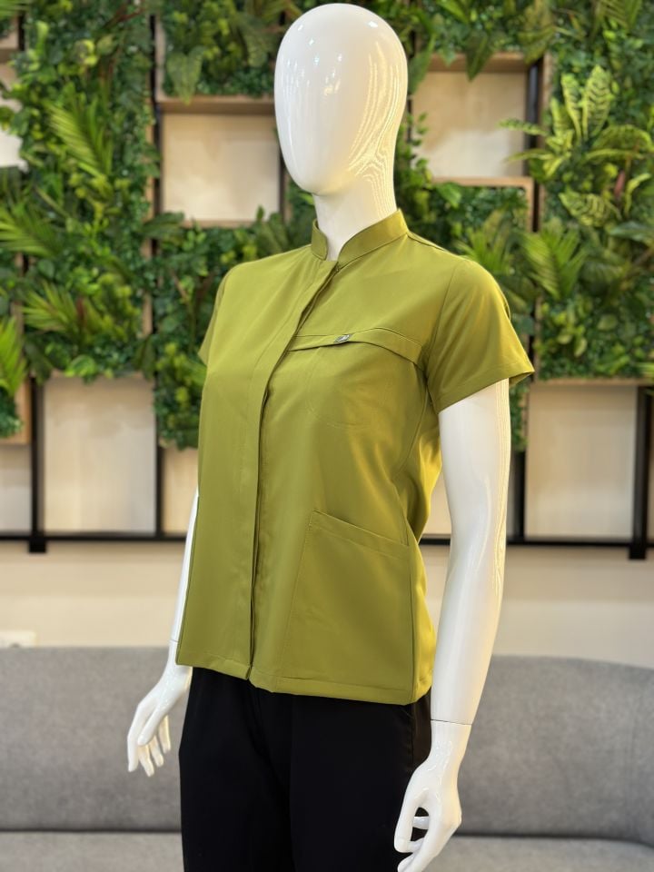 930 Yağ Yeşili Boydan Çıtçıtlı Tek Üst