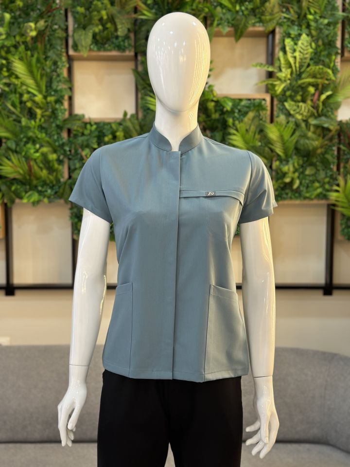 930 Antrasit Mavi Boydan Çıtçıtlı Tek Üst