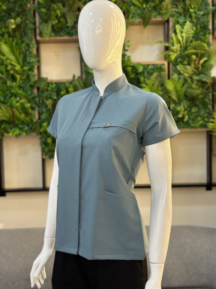 930 Antrasit Mavi Boydan Çıtçıtlı Tek Üst