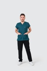 925 Petrol Yeşili Likralı Viscon Erkek Tek Üst