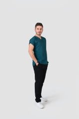 925 Petrol Yeşili Likralı Viscon Erkek Tek Üst