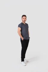 925 Koyu Gri Likralı Viscon Erkek Tek Üst