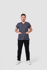 925 Koyu Gri Likralı Viscon Erkek Tek Üst