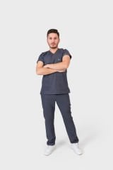 925 Koyu Gri Likralı Viscon Erkek Takım