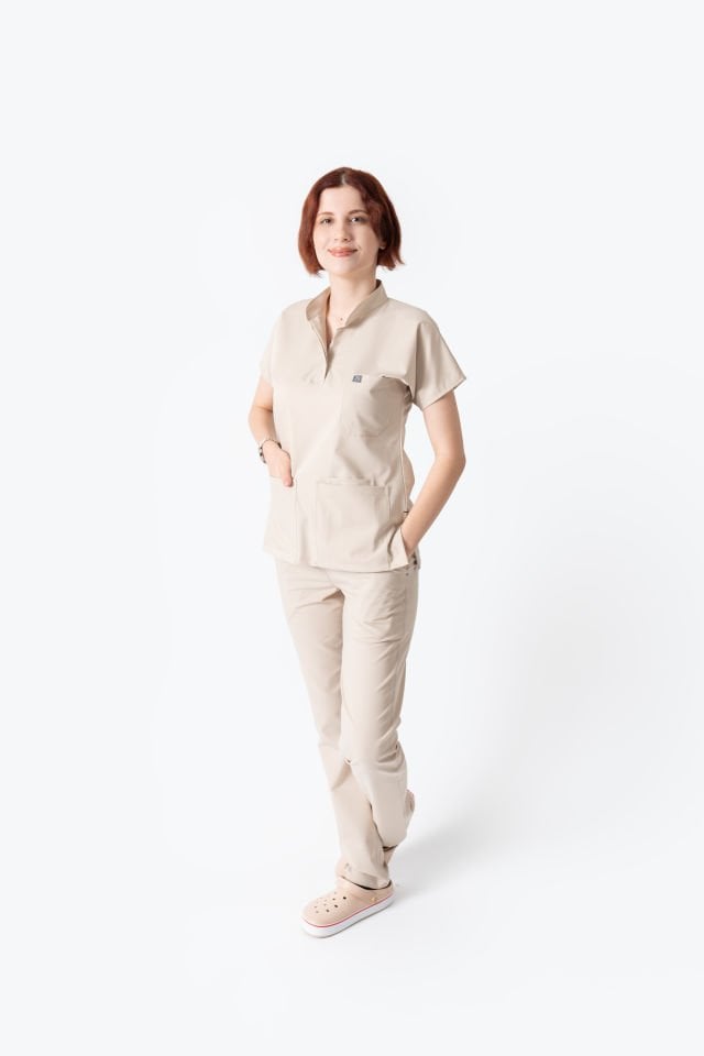 940 Bej Rengi Hakim Yaka Gizli Çıtçıtlı Takım