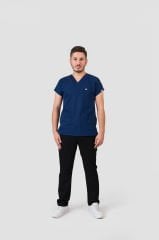 925 İndigo Mavisi Likralı Viscon Erkek Tek Üst