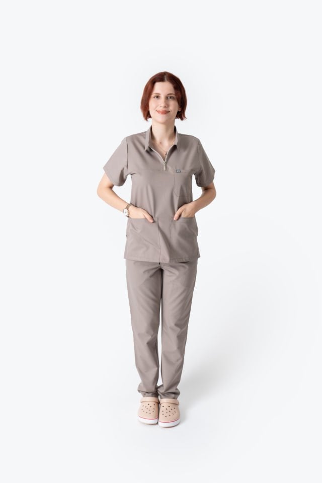 960 Vizon Rengi Polo Yaka Fermuarlı Takım