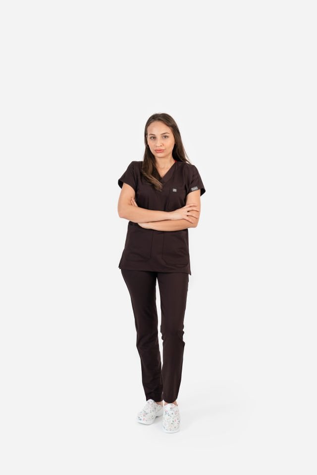 925 Kahverengi Likralı Viscon Takım