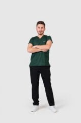 925 Koyu Yeşil Likralı Viscon Erkek Tek Üst