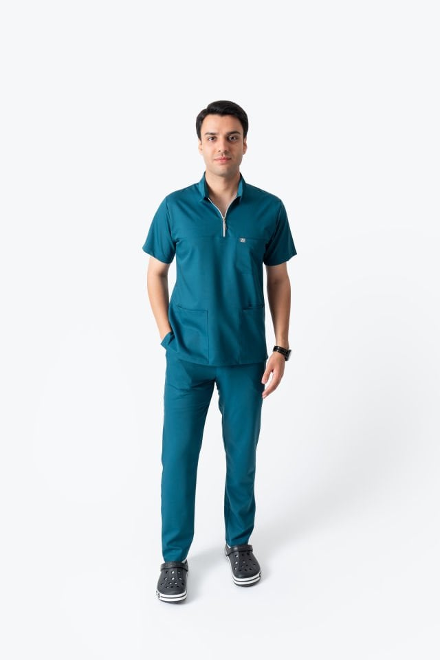 960 Petrol Yeşili Polo Yaka Fermuarlı Takım