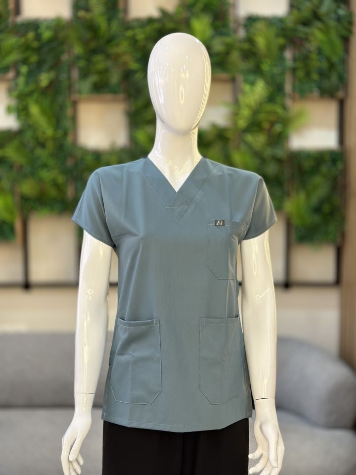 925 Antrasit Mavi Likralı Viscon Tek Üst