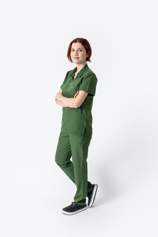 960 Kına Yeşili Polo Yaka Fermuarlı Takım