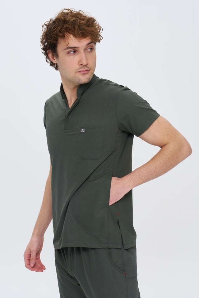 980 Haki Yeşil Gizli Çıtçıtlı Gizli Cepli Likralı Viscon Takım(Pantolon Kargo Cep)