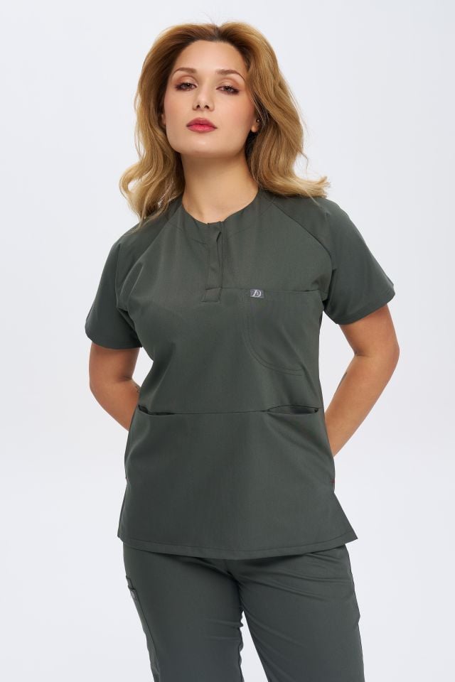 920 Haki Yeşil Bisiklet Yaka Lİkralı Viscon Takım (Pantolon Kargo Cep)