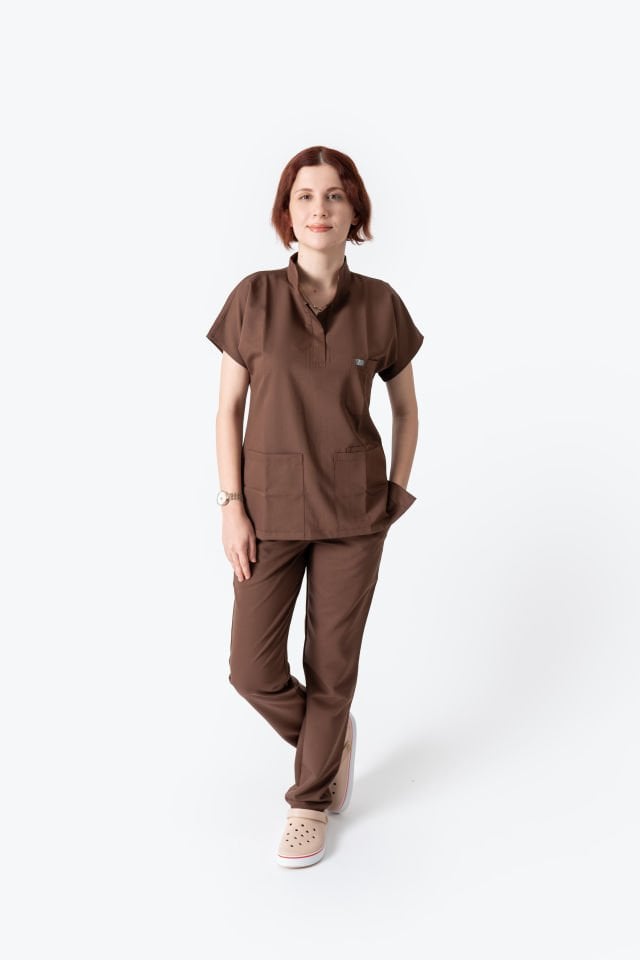 940 Kahverengi Hakim Yaka Gizli Çıtçıtlı Takım