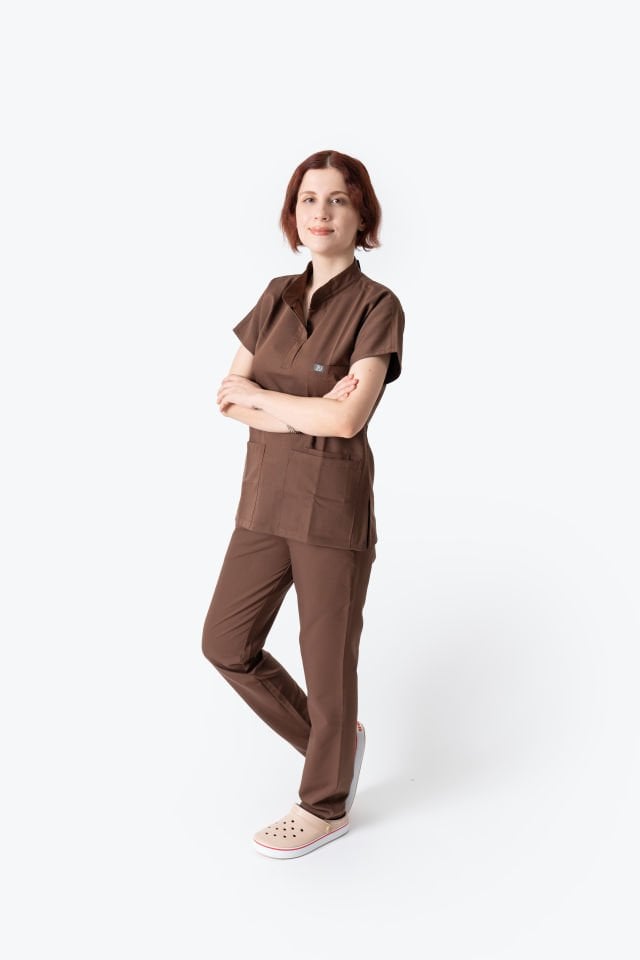 940 Kahverengi Hakim Yaka Gizli Çıtçıtlı Takım