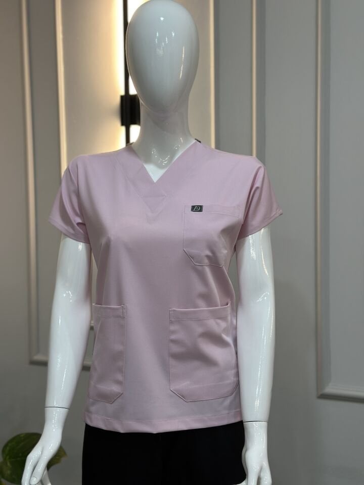 925 Toz Pembe Likralı Viscon Tek Üst