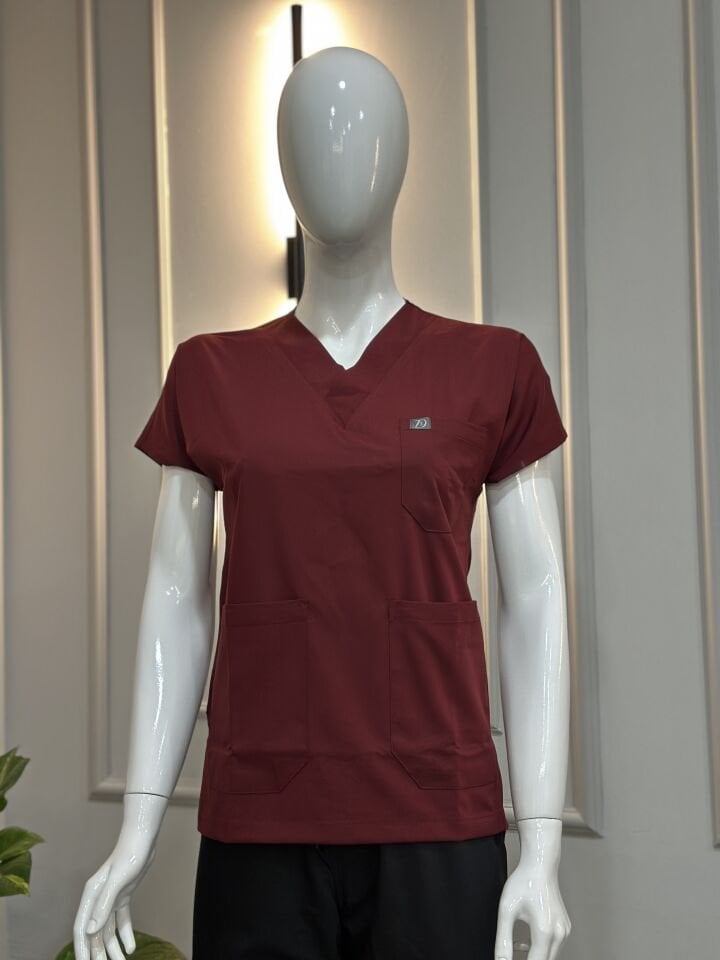 925 Bordo Likralı Viscon Tek Üst
