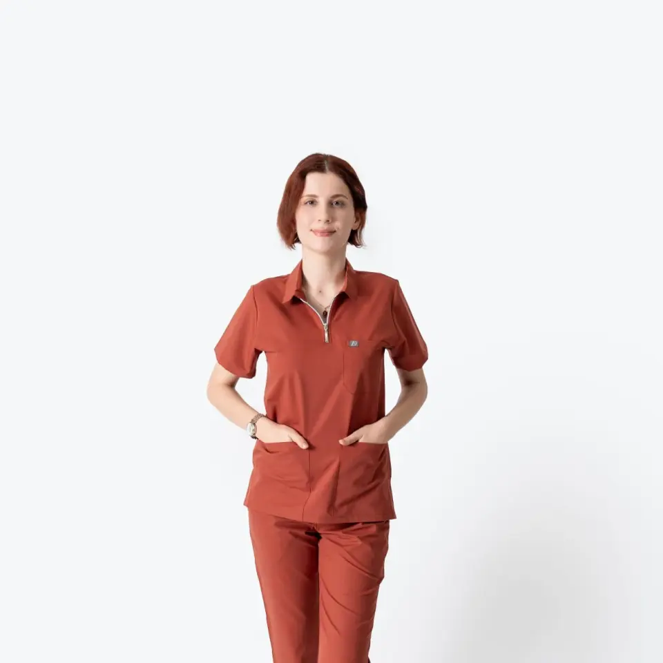 960 Kiremit Likralı Viscon Tek Üst