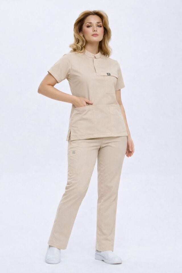 955 Bej Likralı Viscon Takım