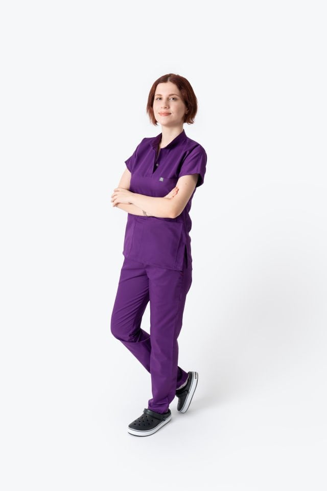 940 Mor Hakim Yaka Gizli Çıtçıtlı Takım