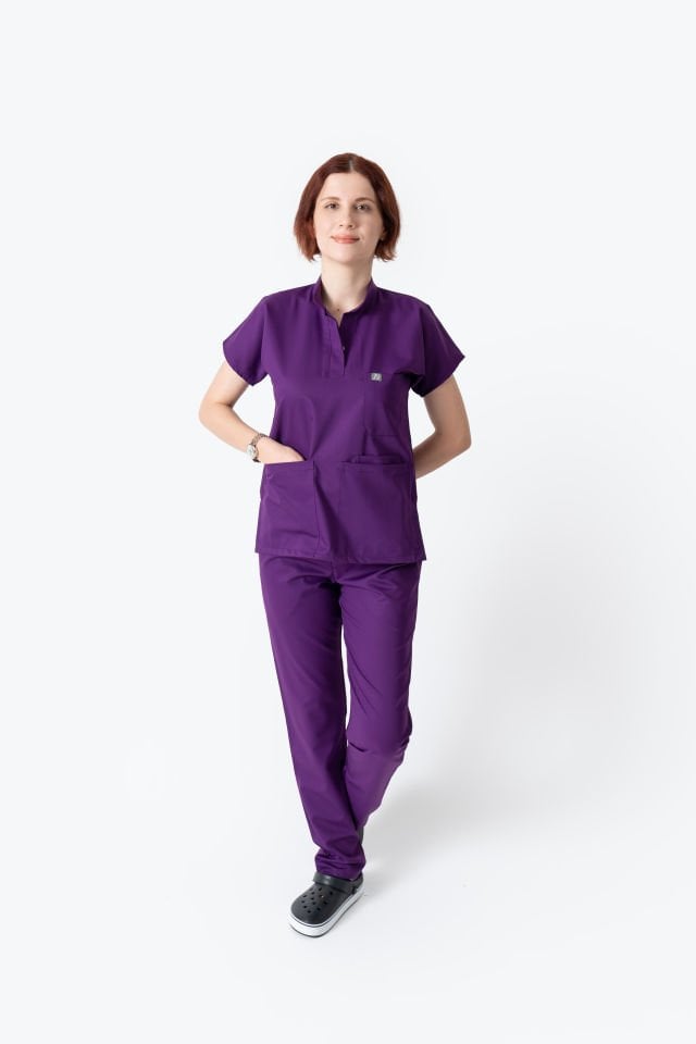 940 Mor Hakim Yaka Gizli Çıtçıtlı Takım