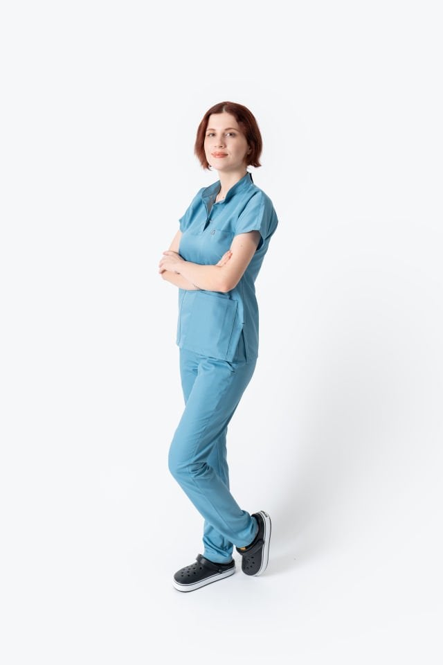 940 Açık Mavi Hakim Yaka Gizli Çıtçıtlı Takım