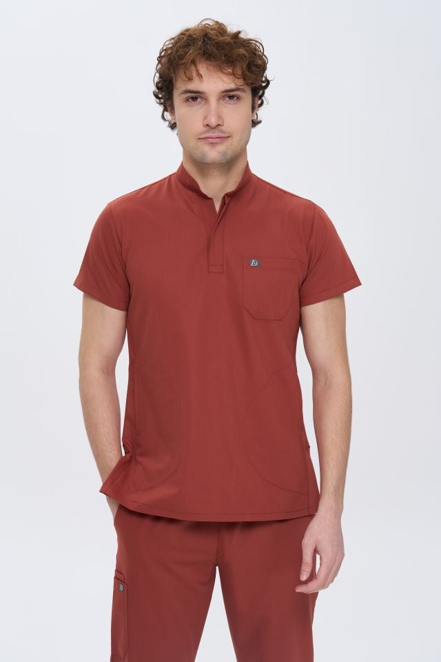 980 Kiremit Gizli Çıtçıtlı Gizli Cepli Likralı Viscon Takım(Pantolon Kargo Cep)