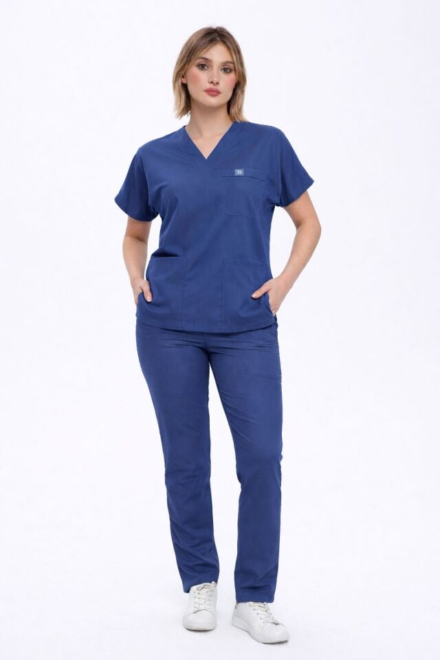 925 Hemşire Forması Likralı Viscon Takım Patriot  Blue ( ARMA YANINDA GÖNDERİLECEKTİR)